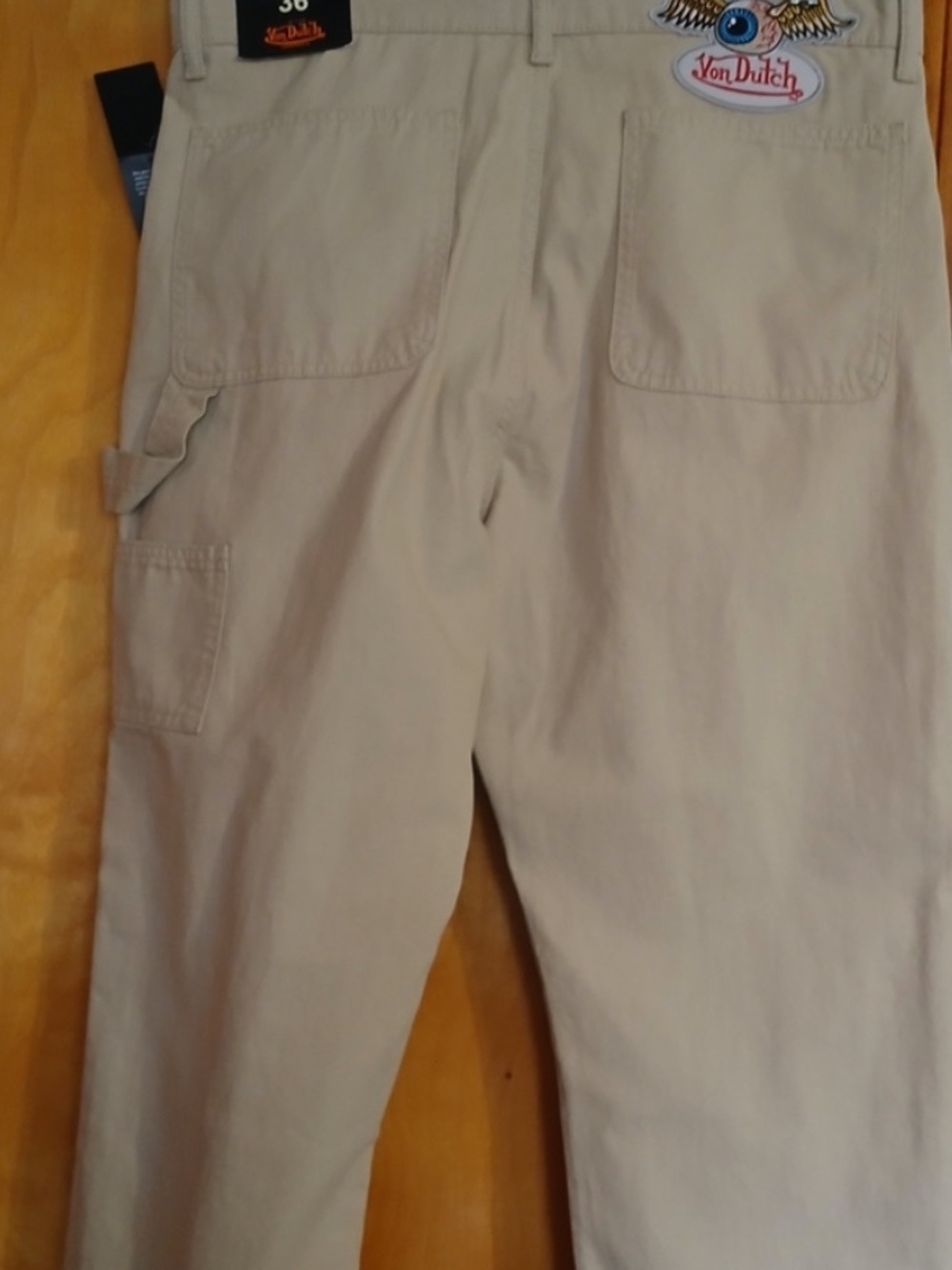 Von Dutch double knee painters pant! Men’s 32, rad brand detailing + patch. NWT! - Picture 4 of 4